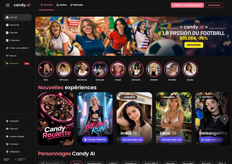 Candy AI avis page d'accueil
