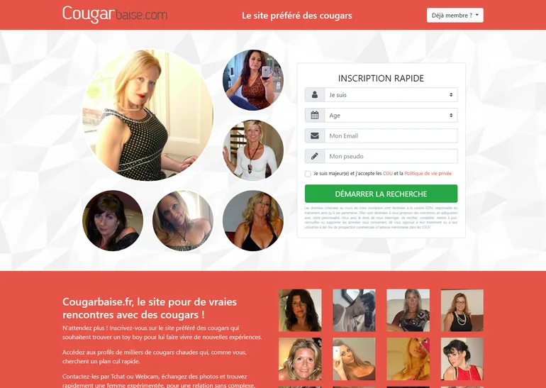CougarBaise avis page d'accueil