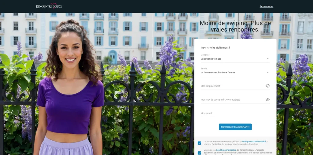Rencontre Douce avis page d'accueil